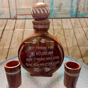 Handmade Clay Decanter Set